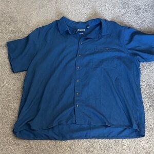 Casual Blue Button Down Shirt for Men